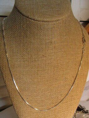 Vintage Sterling Silver Signed 925 MADELYN Box Chain Necklace Large 24"